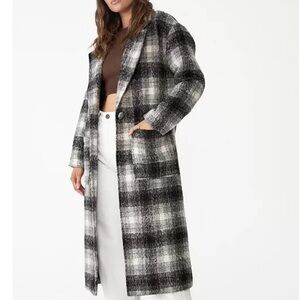 Cotton On Black & White Plaid Oversized Shacket Jacket Size M Cabin Core